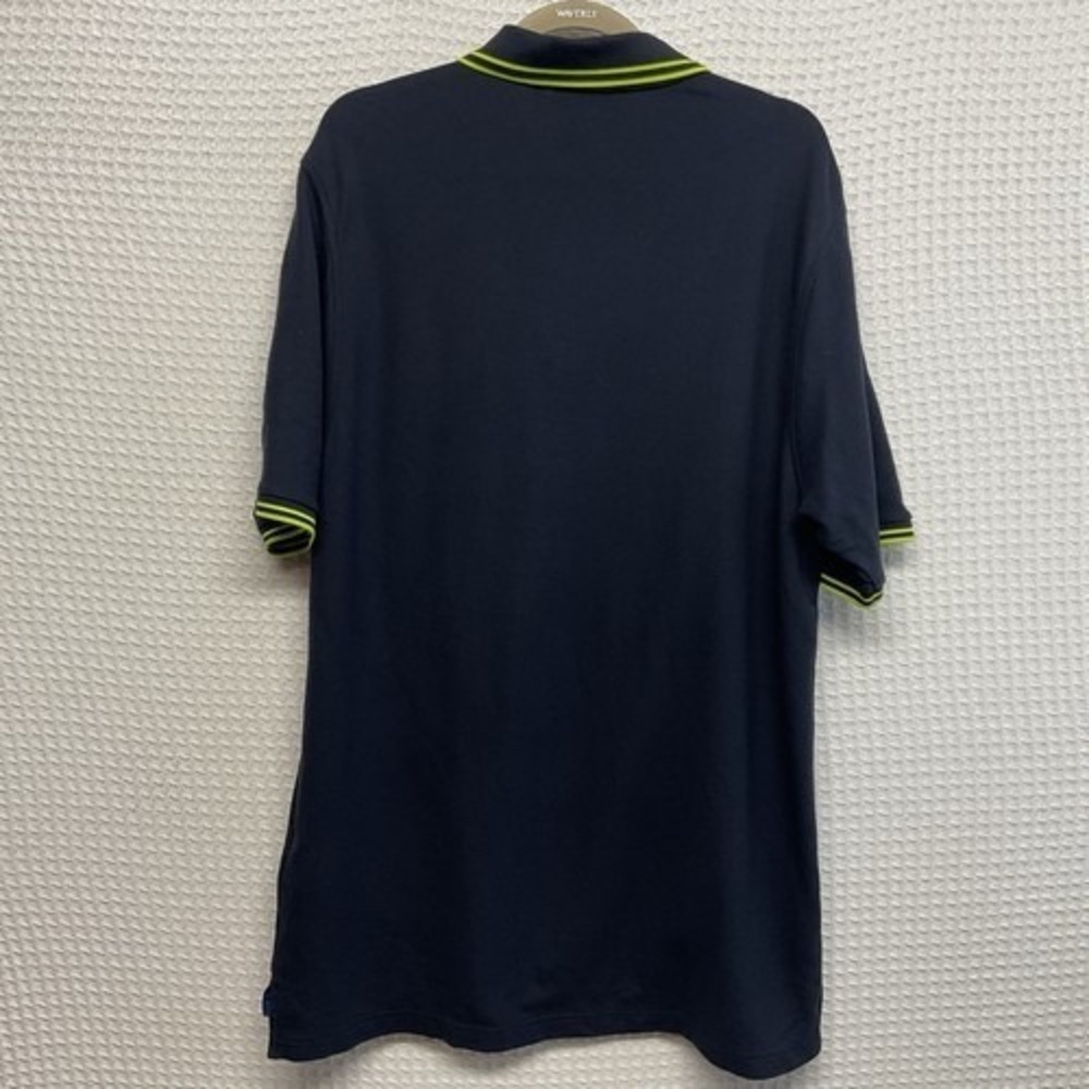 Psycho Bunny Navy Blue Tipped Pique Short Slv. Golf Polo Shirt Men 8/US 2XL Peru - Picture 6 of 7